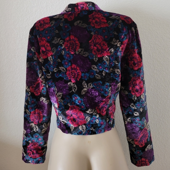 Rumours floral velour bolero jacket m - Picture 5 of 6